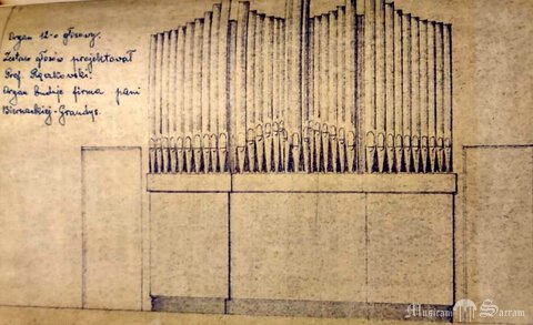 Fragment projektu szafy organowej
